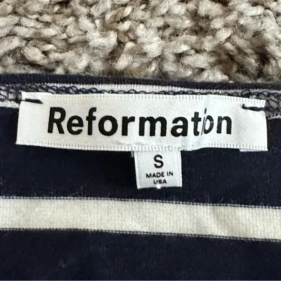 Reformation Striped Navy and White Dress - Picture 4 of 9